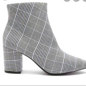 Plaid ankle boots